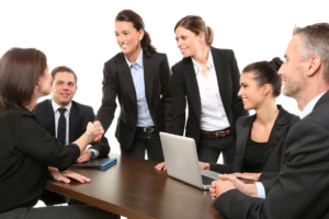 a group of people having a deal